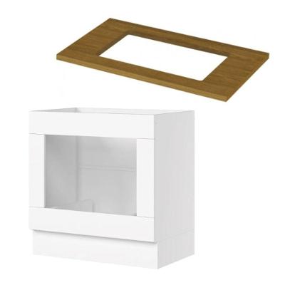 Kit Balcão Forno Henn 80 Cm Com Cooktop Henn 80 Cm Branco Nature