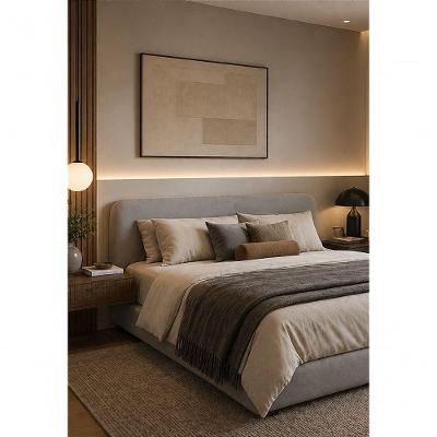 Cabeceira Estofada King Orgânica Não é Segredo Suede Liso Cinza 195x60
