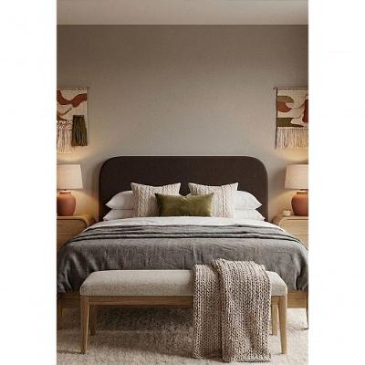 Cabeceira Estofada King Orgânica Não é Segredo Suede Animale Marrom Escuro 195x60