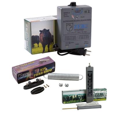 Eletrificador Cerca Elétrica Pequenas Propriedades 2tt3 Bivolt + Kit Para-raio + Voltímetro - Zebu Bivolt