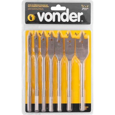 Jogo De Brocas Chatas Com 7 Peças De 1/4 A 1 - Vonder 5304000141