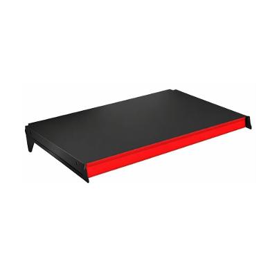 Bandeja Prateleira 40x91 Para Gôndolas New Plus Preta Com Porta Etiquetas Vermelho - Sa Gôndolas
