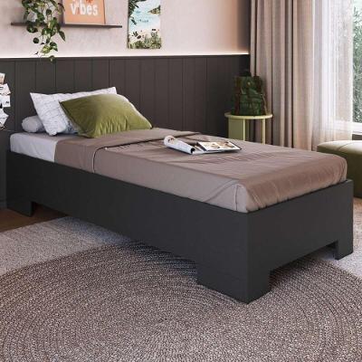 Cama De Solteiro Para Colchão 188x78cm Multimóveis CR40134 Grafite
