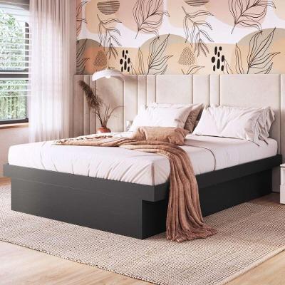 Cama De Casal Para Colchão 188x138cm Multimóveis CR40127 Grafite