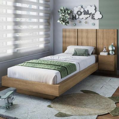 Cama De Solteiro Com Cabeceira E Mesa Para Colchão 188x78-88cm Multimóveis CR40143 Mel