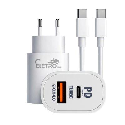 Carregador Completo Turbo 40w 9.1a Dual Usb / Tipo-c E Cabo