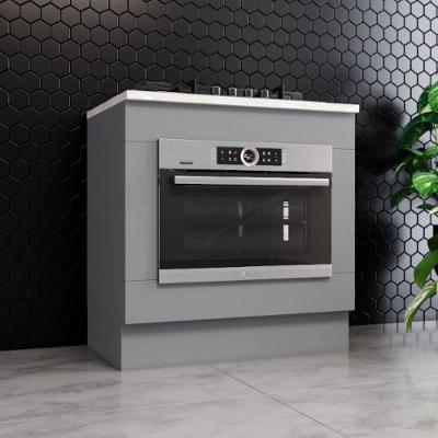 Kit Balcão Forno Henn 80 Cm Com Cooktop Henn 80 Cm Cinza-calcare