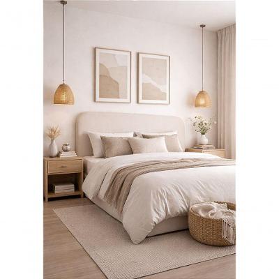 Cabeceira Estofada King Orgânica Não é Segredo Linho Cru 195x60