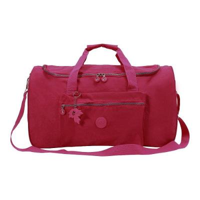 Sacola Viagem Bolsa Academia Fitness Feminina Pequena Mala De Mão Em Crinckle - Madrid Pink