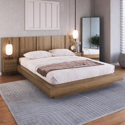 Cama Casal-queen Com Cabeceira E 2 Mesas Para Colchão 198x158cm Multimóveis CR40144 Mel