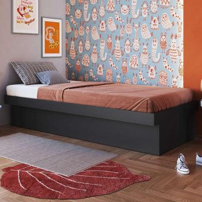 Cama De Solteiro Com Baú Para Colchão 188x78cm Multimóveis CR40126 Grafite