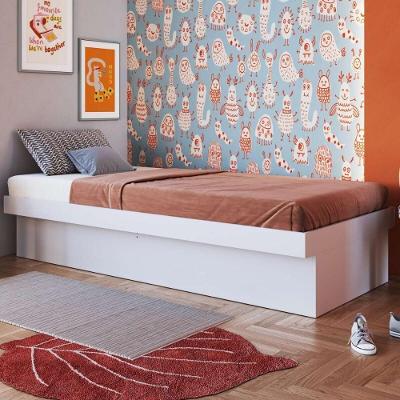 Cama De Solteiro Com Baú Para Colchão 188x78cm Multimóveis CR40126 Branco