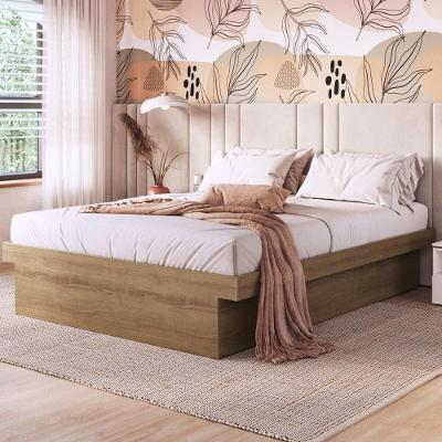 Cama Queen Com Baú Para Colchão 198x158cm Multimóveis CR40128 Mel