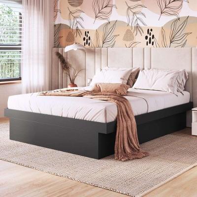 Cama Queen Com Baú Para Colchão 198x158cm Multimóveis CR40128 Grafite