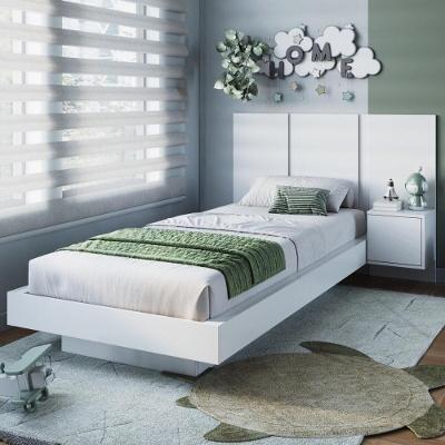 Cama De Solteiro Com Cabeceira E Mesa Para Colchão 188x78-88cm Multimóveis CR40143 Branco