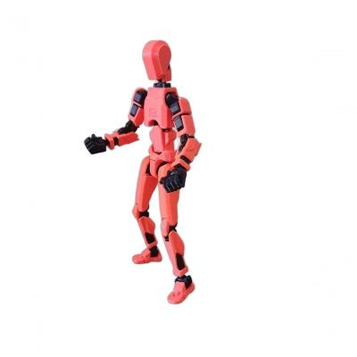 Boneco Desmontado Dummy 14 Cm Articulado 3d Laranja Neon/preto
