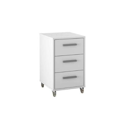 Mesa Cabeceira Casal MSM 450 c/ 3 Gavetas Branco - Movelbento