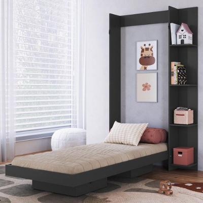 Cama De Solteiro Articulada Com Estante Para Colchão 188x78cm Multimóveis CR40140 Grafite