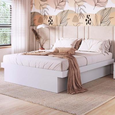 Cama Queen Com Baú Para Colchão 198x158cm Multimóveis CR40128 Branco