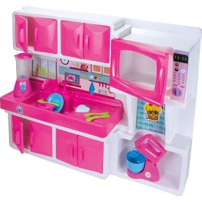 Cozinha Infantil Com Pia E Armário - Rosa
