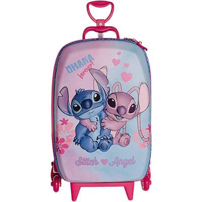 Mala Infantil Stitch E Angel 3d Com Rodas Multicolorida