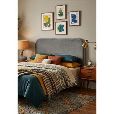 Cabeceira Estofada King Orgânica Não é Segredo Veludo Cinza 195x60