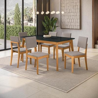 Conjunto Sala De Jantar Nara Kappesberg Em Madeira Maciça Com 6 Cadeiras