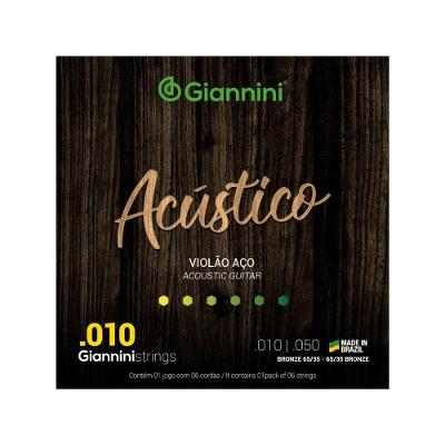 Encordoamento Para Violão Aço Acústico 6 Cordas .010  Bronze Geswam