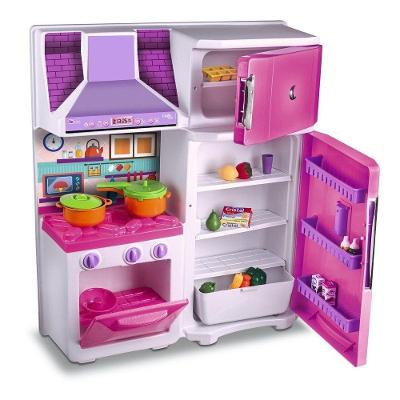 Cozinha Infantil Fogão Geladeira E Coifa - Rosa