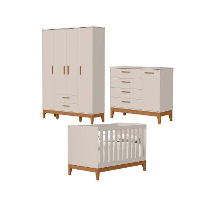 Jogo De Quarto Para Bebe Completo 4 Portas Flip Areia