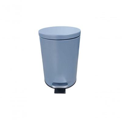 Lixeira Redonda com Pedal Multiuso 3L em Metal e Polipropileno Cinza Matte