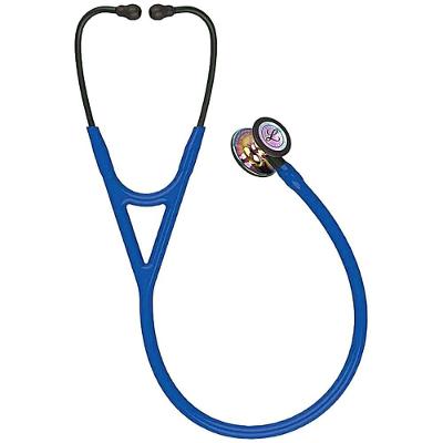 Estetoscópio Littmann Cardiology Iv - Azul Marinho Com Rainbow Alto Polimento E Conector Preto 6242