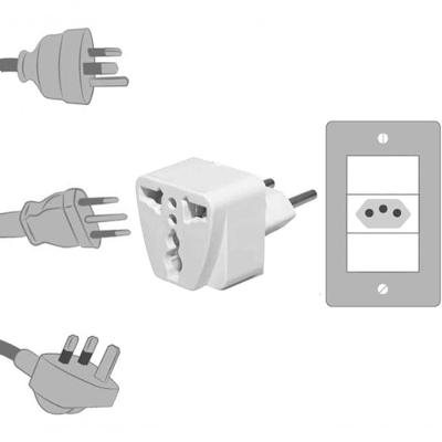 Kit 3 Adaptador De Tomada Universal Padrão Europeu Uk Para Brasileiro Bivolt 10a Benjamin Internacional Com Plug Naciona