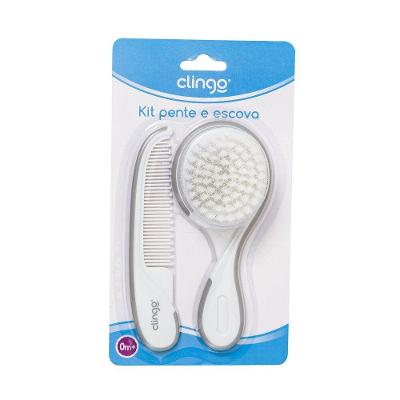 Kit Escova E Pente De Cabelo Cinza-branco Higiene Completa - Clingo