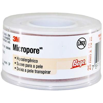 Fita Médica Microporosa Micropore Solventum Bege 25mm X 10m