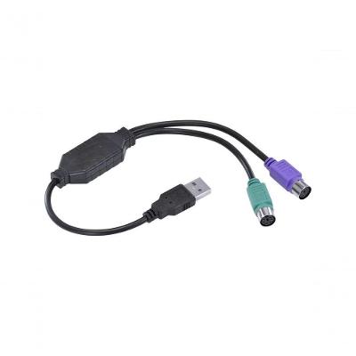 Cabo Adaptador PS2 para USB USBPS2 para Teclado e Mouse PS2 30 cm Preto Vinik