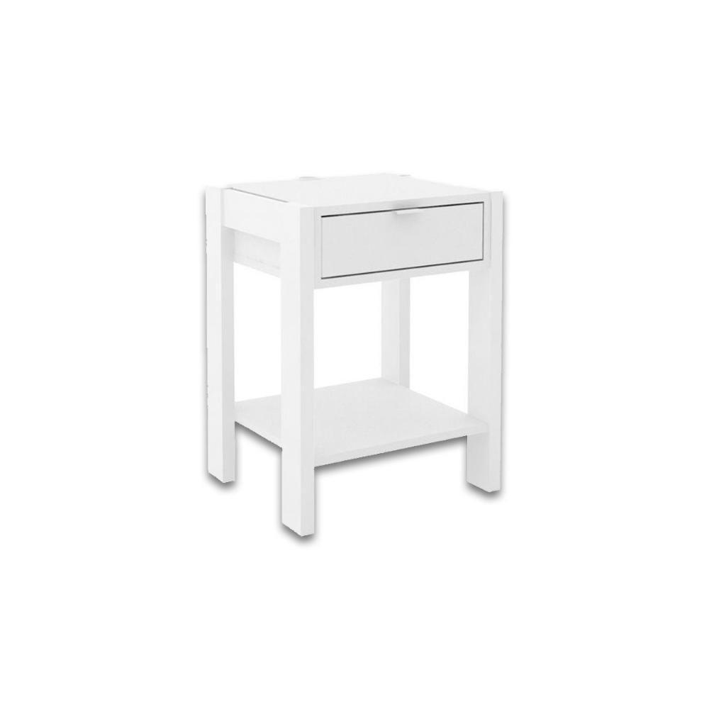 Mesa Cabeceira Infantil AZ1016 c/ 1 Gaveta Branco - Tecno Mobili - 1