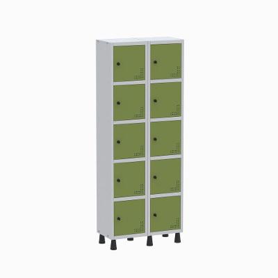 Roupeiro Aço Linha Light 10 Portas - Gr302-10 Cinza-verde Miró