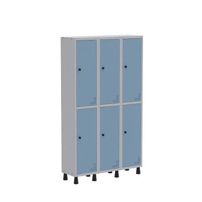 Roupeiro Aço Linha Light 6 Portas - Gr303-6 Cinza-azul Dali