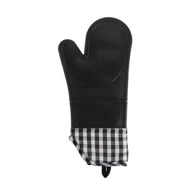 Luva De Silicone Térmica Resistente Ao Calor Xadrez - Preta