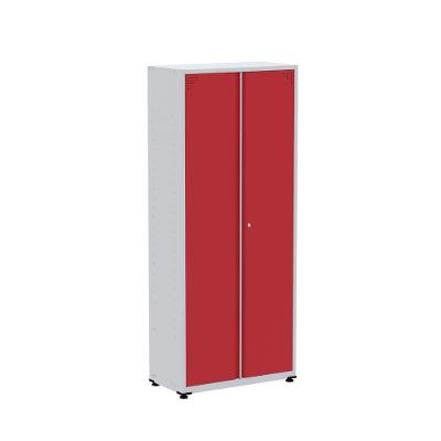 Armário De Aço Alto Para Escritório Linha Aço 1927x800x400 - Ap409 Cinza-vermelho