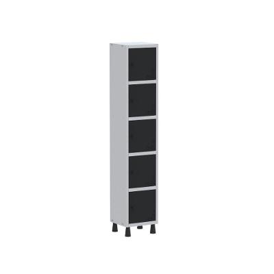 Roupeiro Aço Linha Light 5 Portas - Gr301-5 Cinza-preto