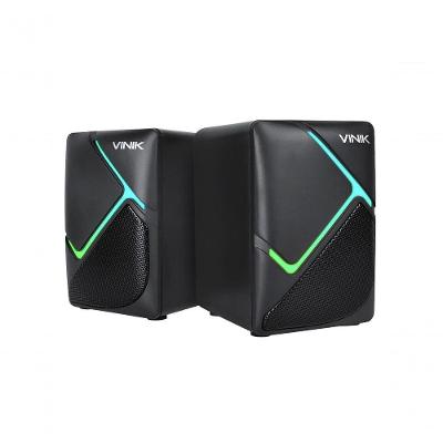 Caixa de Som Gamer Vinik Constelation 6W 2.0 com LED Rainbow Compatível com PC e Celular Preto