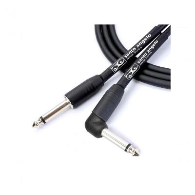 Cabo de Microfone Ninja l Cable 0,20MM Conectores P10 P10 90 graus  9,15 m Preto Santo Angelo