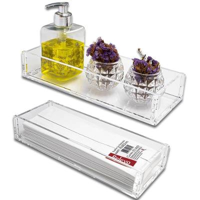Bandeja Decorativa para Lavabo Toalheiro Clássica em Acrílico Cristal Transparente Centauri