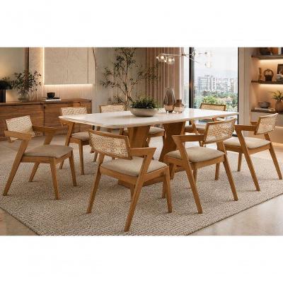 Sala De Jantar Madeira Maciça 8 Lugares 2x1m Oslo- Imperial