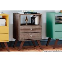 Mesa Cabeceira Casal RT3103 c/ 2 Gavetas Rustico - Movelbento - 2