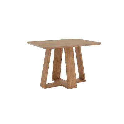 Mesa De Jantar Lins 04 Lugares Canto Arredondado Com Vidro Sc155 Nature - Henn