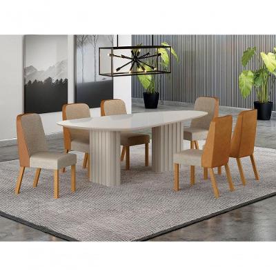 Conjunto Jantar 6 Cadeiras Maciça 2x1 Vdo Iza - Arbo Design