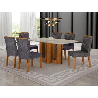 Conjunto Jantar 6 Cadeiras 1,60x80 Izabelle - Arbo Design